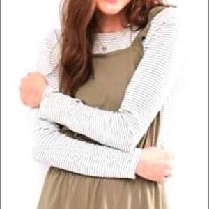 Khaki Green Pinafore Romper